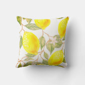 美しいデザインの水色レモン クッション (裏面)