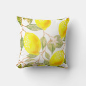 美しいデザインの水色レモン クッション (正面)