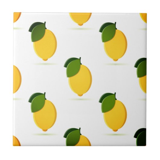 美しいデザインの水色レモン タイル (正面)