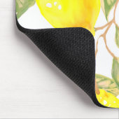 美しいデザインの水色レモン マウスパッド (コーナー)