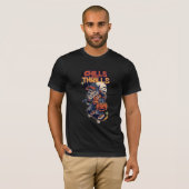 美しいデザインの黒いTシャツ Tシャツ (正面フル)