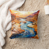 美しいデザートキャニオンの風景 クッション (ブランケット)