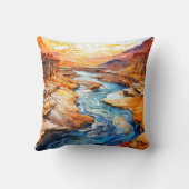 美しいデザートキャニオンの風景 クッション (裏面)