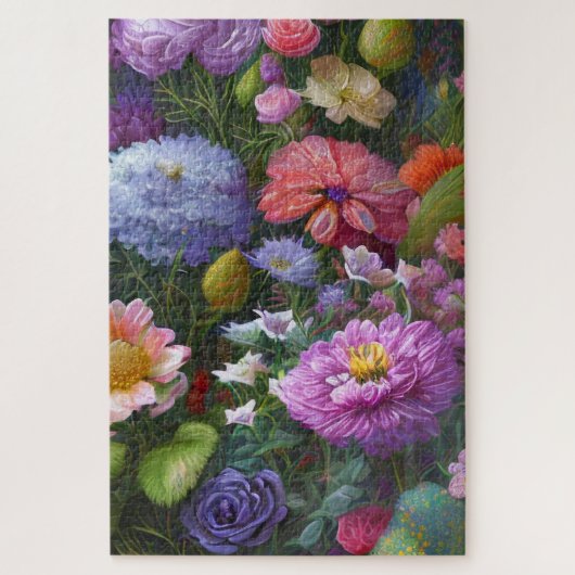 美しいデジ絵画タルのカラフル混花 ジグソーパズル (縦)