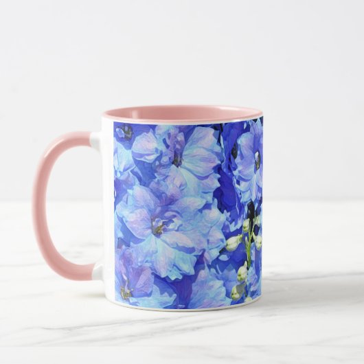 美しいデルピニウムの花 マグカップ (左)