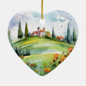 美しいトスカーナ絵画の風景芸術 セラミックオーナメント (裏面)