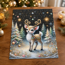 美しいトナカイの森のクリスマス ジグソーパズル