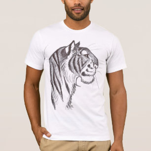美しいトラのスケッチのTシャツ Tシャツ