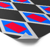 美しいトライバルファブリックパターン ポスター (角)