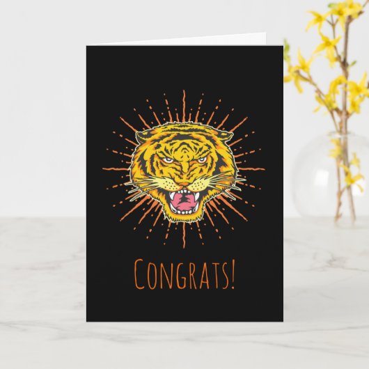 美しいトラ カード (黄色い花)