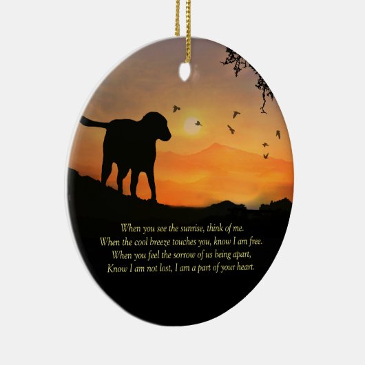 美しいトリビュートドッグ悔やみや弔慰メモリアル名 セラミックオーナメント (右)