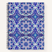 美しいトルコのオスマン帝国のイズニク藍のパターン ノートブック (正面)