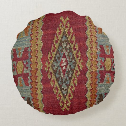 美しいトルコ伝統的の絨毯 ラウンドクッション (裏面)