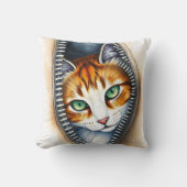 美しいトレンディーかわいい水彩猫コレクション クッション (正面)