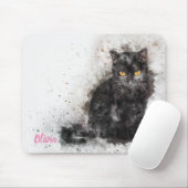 美しいトレンディーの黒猫の写動揺して真 マウスパッド (マウス)