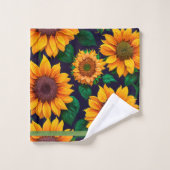 美しいトレンディーひまわりコレクション バスタオルセット (ウォッシュタオル)