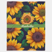 美しいトレンディーひまわりコレクション フリースブランケット (正面)