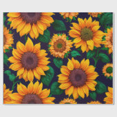 美しいトレンディーひまわりコレクション ラッピングペーパー (フラット)