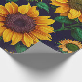 美しいトレンディーひまわりコレクション ラッピングペーパー (角)