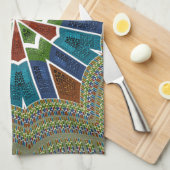 美しいトレンディーアジア繊維デザインアートプリント キッチンタオル (四つ折り)