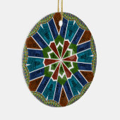美しいトレンディーアジア繊維デザインアートプリント セラミックオーナメント (右)