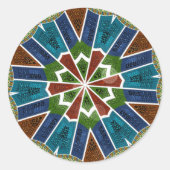 美しいトレンディーアジア繊維デザインアートプリント ラウンドシール (正面)