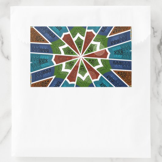 美しいトレンディーアジア繊維デザインアートプリント 長方形シール (バッグ)