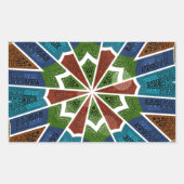 美しいトレンディーアジア繊維デザインアートプリント 長方形シール (正面)