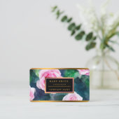 美しいトレンディーウォーターカラーピンクローズコレクション 名刺 (スタンド正面)