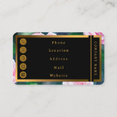 美しいトレンディーウォーターカラーピンクローズコレクション 名刺 (裏面)