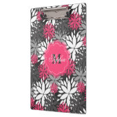 美しいトレンディーガーリーのモノグラムの花柄 クリップボード (左)