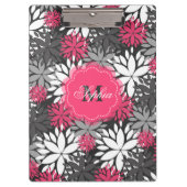 美しいトレンディーガーリーのモノグラムの花柄 クリップボード (正面)