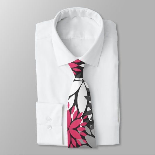 美しいトレンディーガーリーのモノグラムの花柄 ネクタイ (タイ)