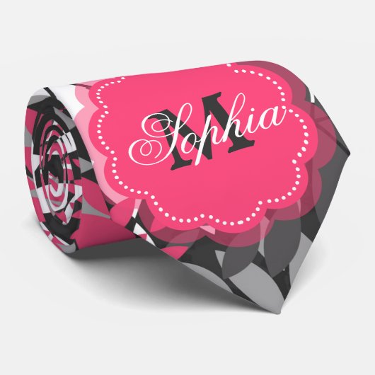 美しいトレンディーガーリーのモノグラムの花柄 ネクタイ (ロール)