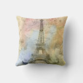 美しいトレンディーガーリーヴィンテージエッフェルタワーフランス クッション (裏面)