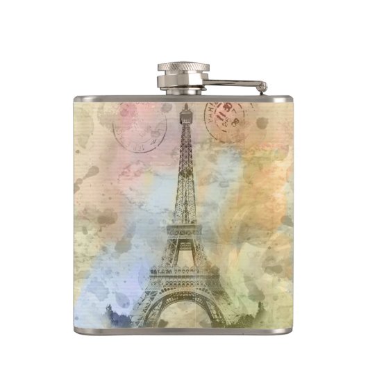 美しいトレンディーガーリーヴィンテージエッフェルタワーフランス フラスク (裏面)