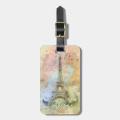 美しいトレンディーガーリーヴィンテージエッフェルタワーフランス ラゲッジタグ (正面縦)