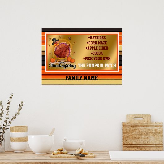 美しいトレンディーサンクスギビング秋コレクション ポスター (キッチン)