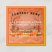 美しいトレンディーハッピーサンクスギビング秋 スクエア名刺 (裏面)