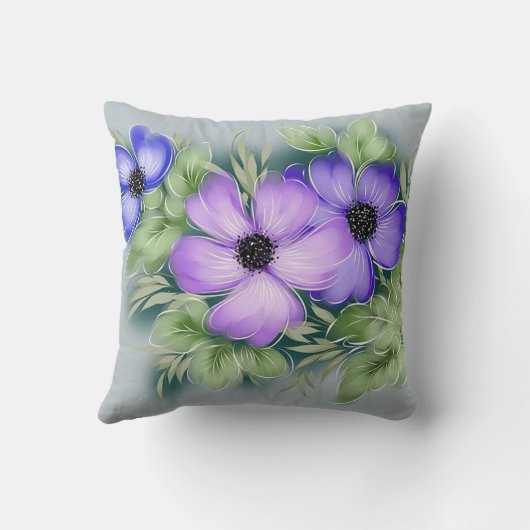 美しいトレンディーハンド色彩の鮮やかフローラ クッション (裏面)