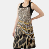 美しいトレンディーヒョウフェイクアニマルプリント エプロン (インサイチュ)