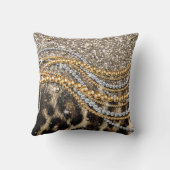 美しいトレンディーヒョウフェイクアニマルプリント クッション (裏面)