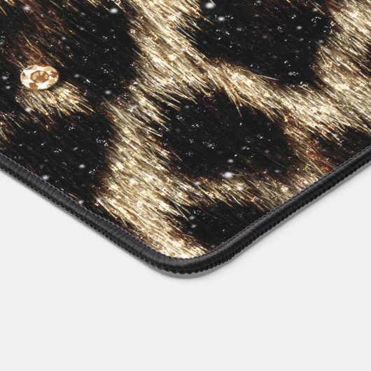 美しいトレンディーヒョウフェイクアニマルプリント デスクマット (コーナー)