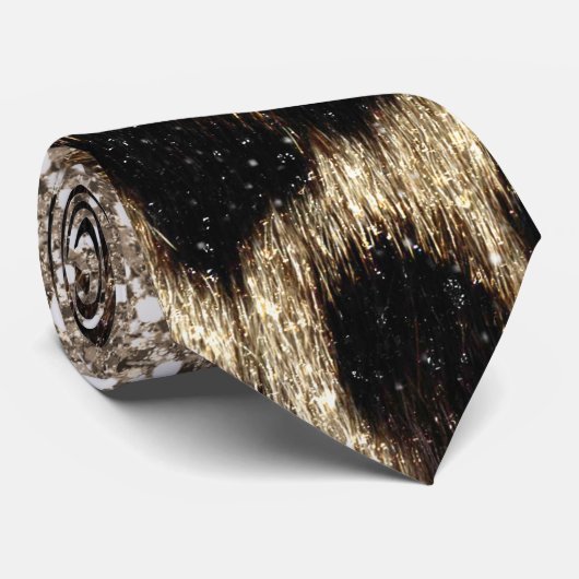 美しいトレンディーヒョウフェイクアニマルプリント ネクタイ (ロール)