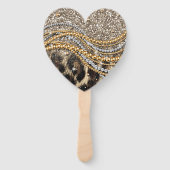 美しいトレンディーヒョウフェイクアニマルプリント ハンドファン (裏面)