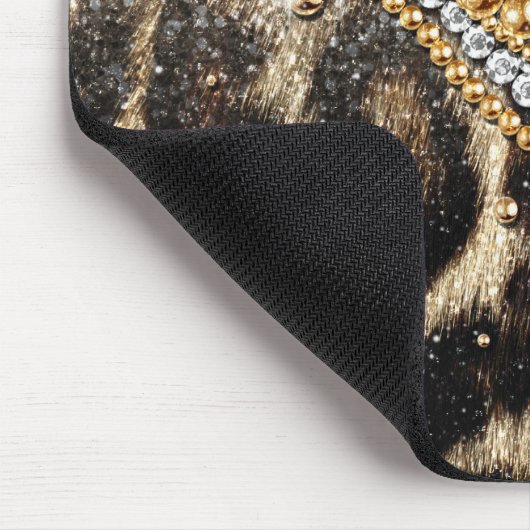 美しいトレンディーヒョウフェイクアニマルプリント マウスパッド (コーナー)