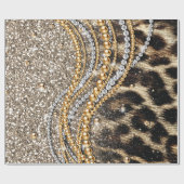 美しいトレンディーヒョウフェイクアニマルプリント ラッピングペーパー (フラット)