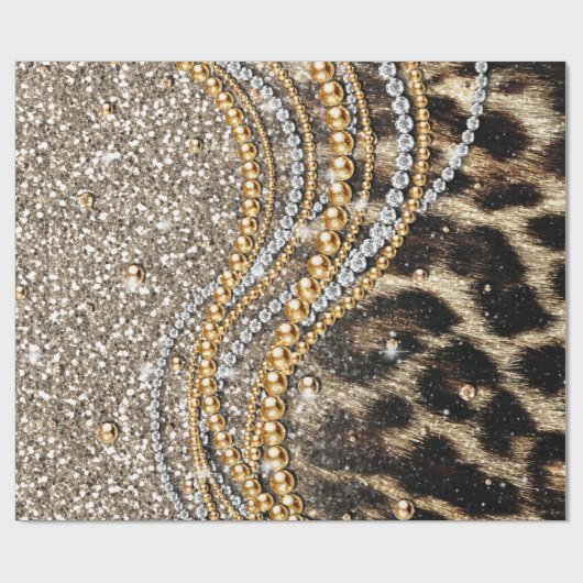 美しいトレンディーヒョウフェイクアニマルプリント ラッピングペーパー (フラット)