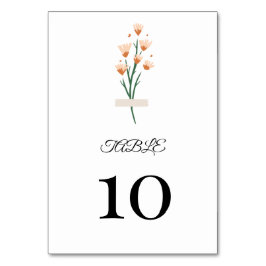 美しいトレンディーピンクウォーターカラーワイルドフラワー テーブルナンバー