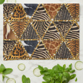 美しいトレンディーフェイク三角獣毛プリント キッチンタオル (折り畳み)